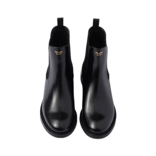 Brushed Leather Ankle Boots
