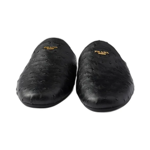 Ostrich Leather Mules