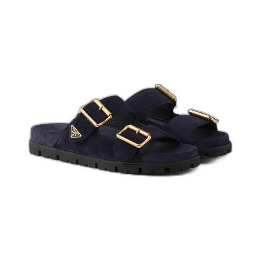 Suede Strap Slides