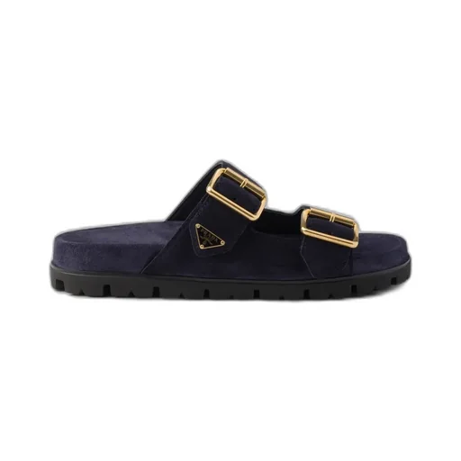 Suede Strap Slides