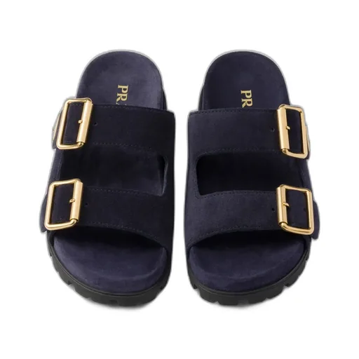 Suede Strap Slides