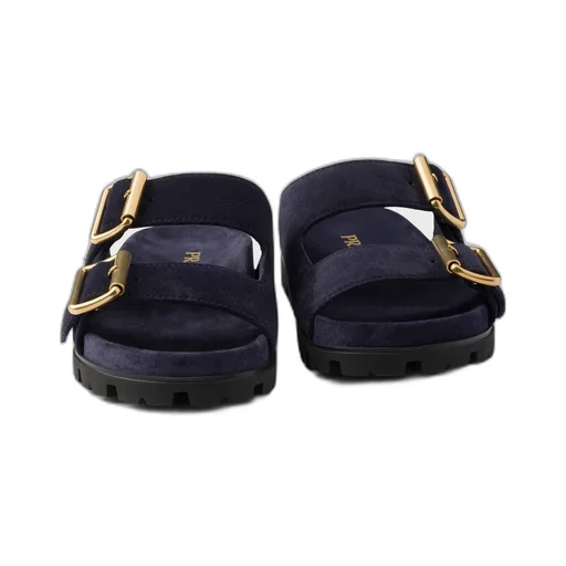 Suede Strap Slides