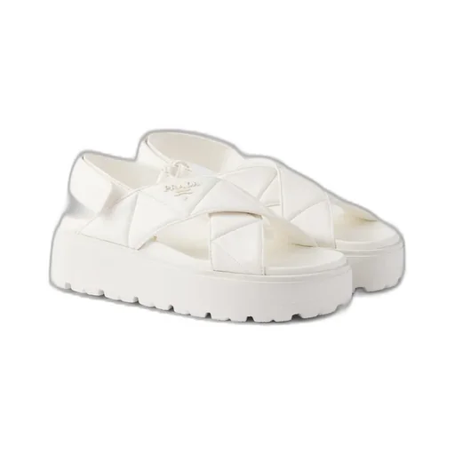 Nappa Leather Crisscross Flatform Sandals