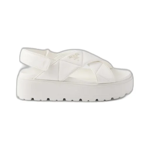 Nappa Leather Crisscross Flatform Sandals