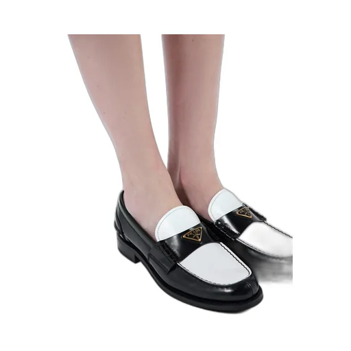 Two-Tone Brushed Leather Loafers