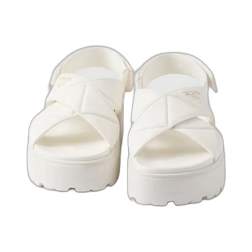 Nappa Leather Crisscross Flatform Sandals