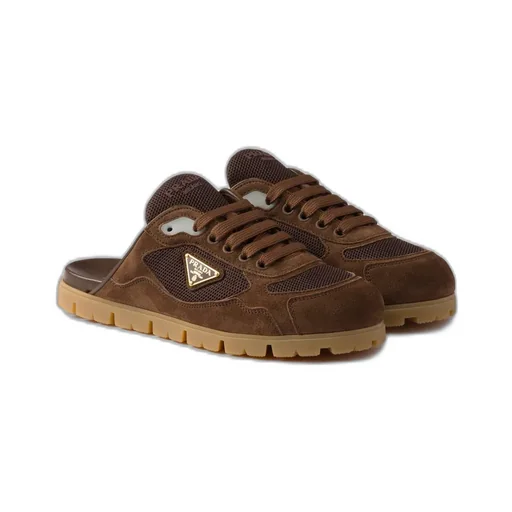 Trail Mesh Fabric And Suede Mules