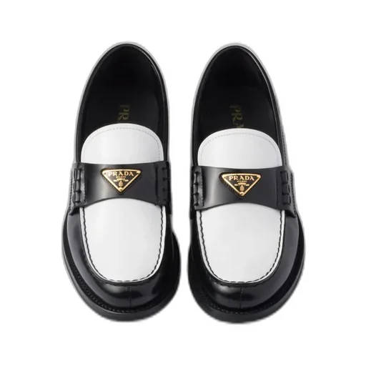 Two-Tone Brushed Leather Loafers