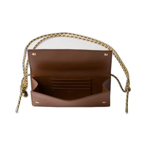 Wallet With Leather Shoulder Strap