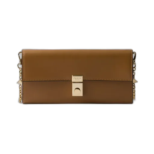 Leather Wallet With Chain Shoulder Strap