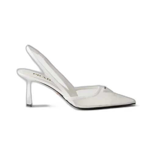 Mesh Fabric Slingback Pumps
