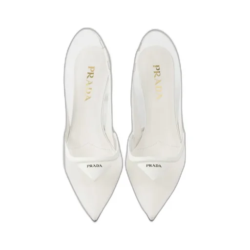 Mesh Fabric Slingback Pumps