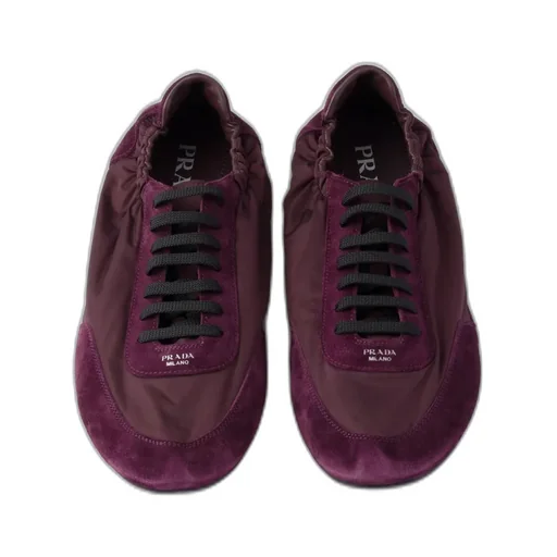 Collapse Re-Nylon And Suede Sneakers