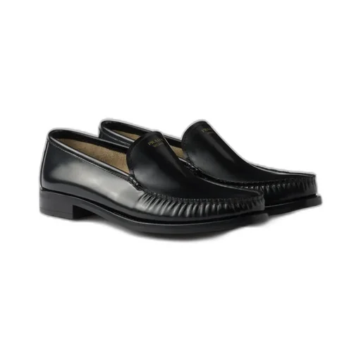 Brushed Leather Loafers