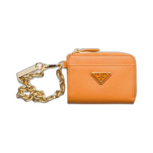 Small Saffiano Leather Zipper Wallet