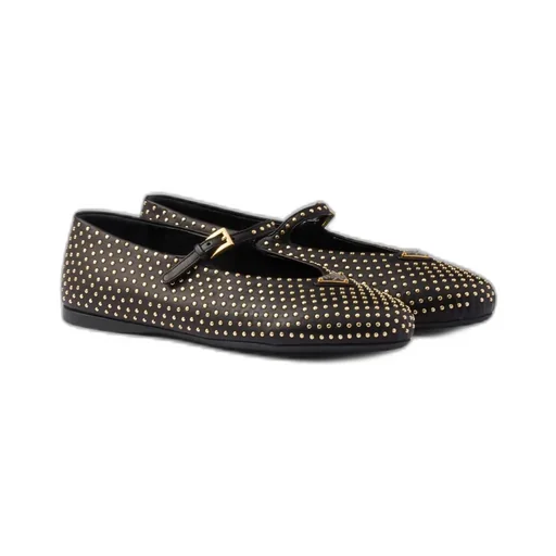 Nappa Leather Ballerinas With Studs