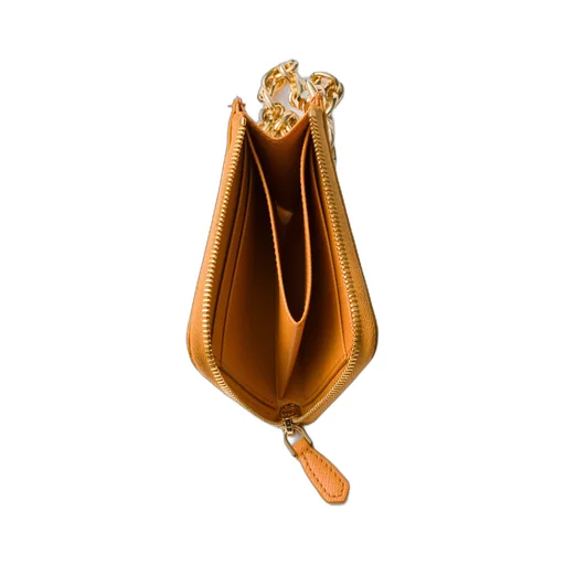 Small Saffiano Leather Zipper Wallet