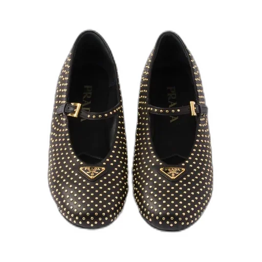 Nappa Leather Ballerinas With Studs