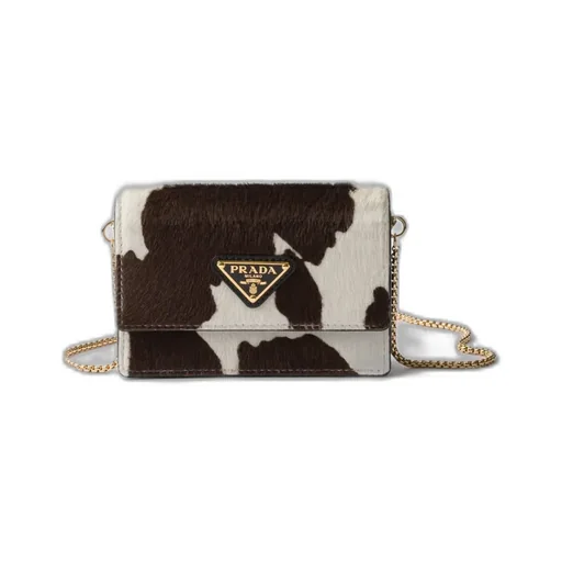 Printed Leather Card Holder With Shoulder Strap