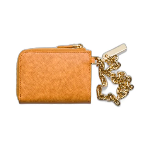 Small Saffiano Leather Zipper Wallet