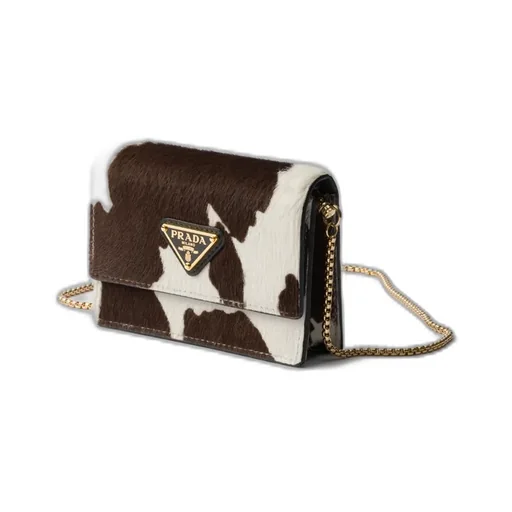 Printed Leather Card Holder With Shoulder Strap