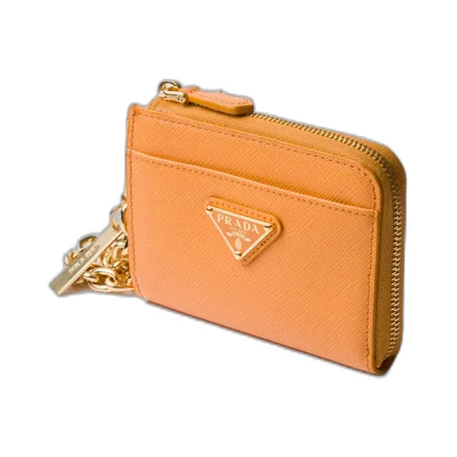 Small Saffiano Leather Zipper Wallet