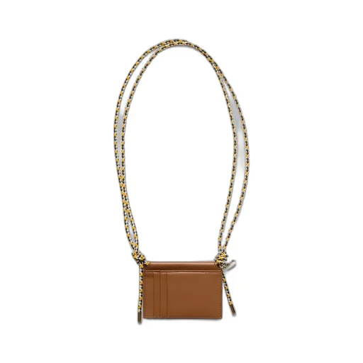 Card Holder With Leather Shoulder Strap