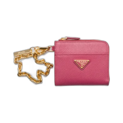 Small Saffiano Leather Zipper Wallet