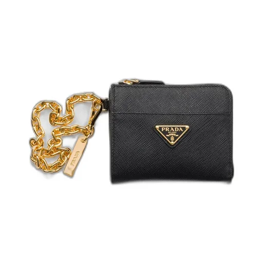 Small Saffiano Leather Zipper Wallet