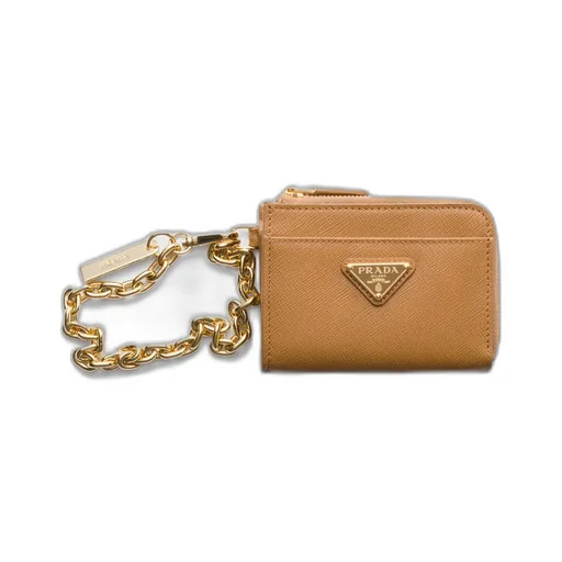 Small Saffiano Leather Zipper Wallet