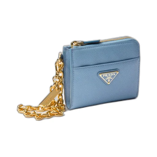 Small Saffiano Leather Zipper Wallet