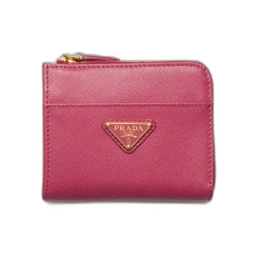 Small Saffiano Leather Zipper Wallet