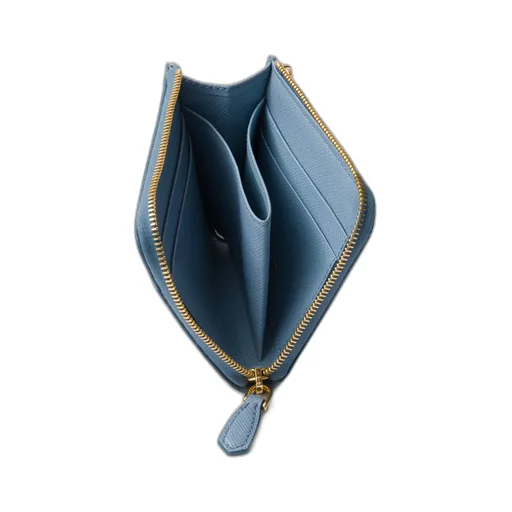 Small Saffiano Leather Zipper Wallet