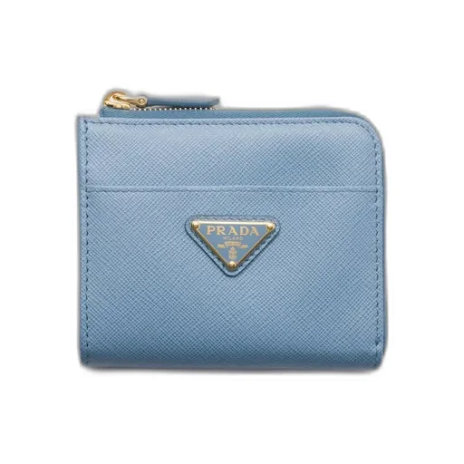Small Saffiano Leather Zipper Wallet