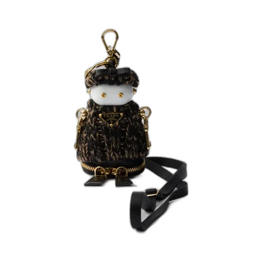 Soft Robot Knitted Bag Charm With Shoulder Strap