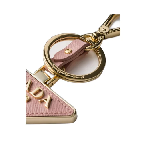 Saffiano Leather And Metal Keychain