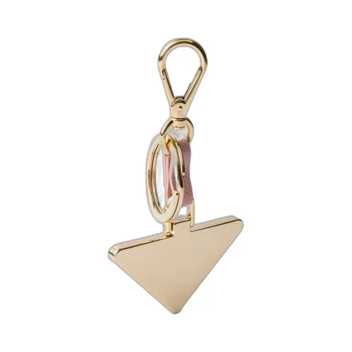 Saffiano Leather And Metal Keychain