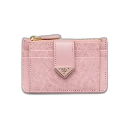 Saffiano And Smooth Leather Card Holder