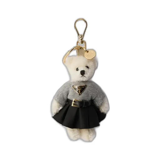 Teddy Bag Charm With Metal Ring