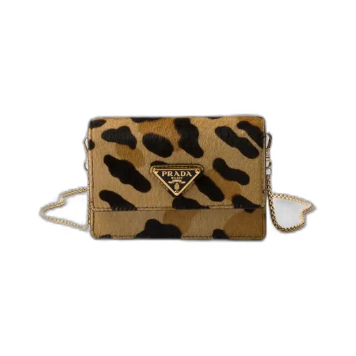 Printed Leather Card Holder With Shoulder Strap