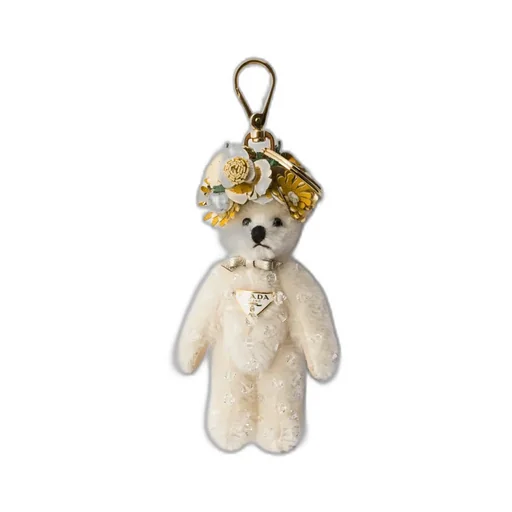 Teddy Bag Charm With Metal Ring