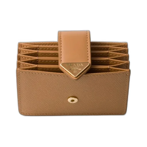 Saffiano And Smooth Leather Card Holder
