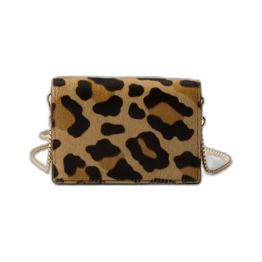 Printed Leather Card Holder With Shoulder Strap