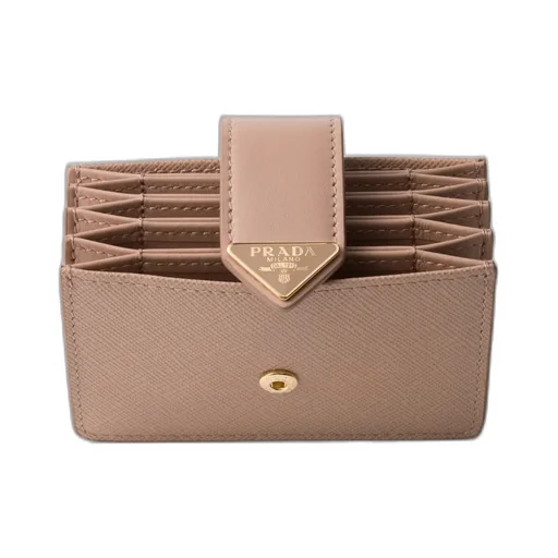 Saffiano And Smooth Leather Card Holder