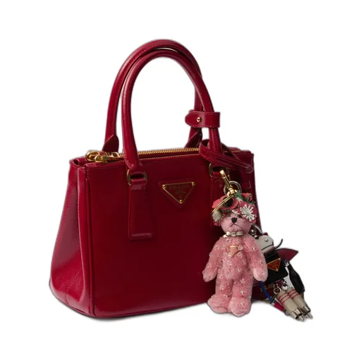 Teddy Bag Charm With Metal Ring