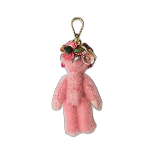Teddy Bag Charm With Metal Ring