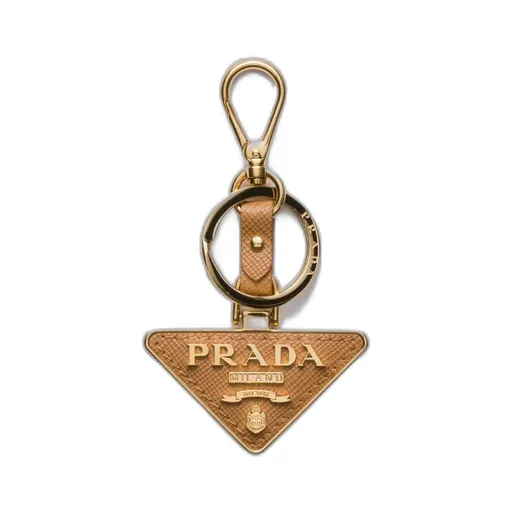 Saffiano Leather And Metal Keychain