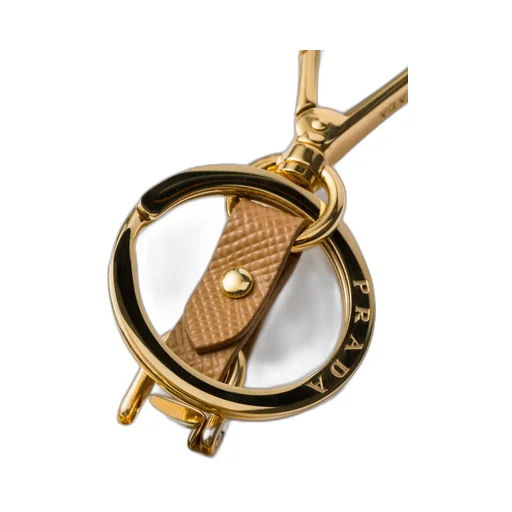 Saffiano Leather And Metal Keychain