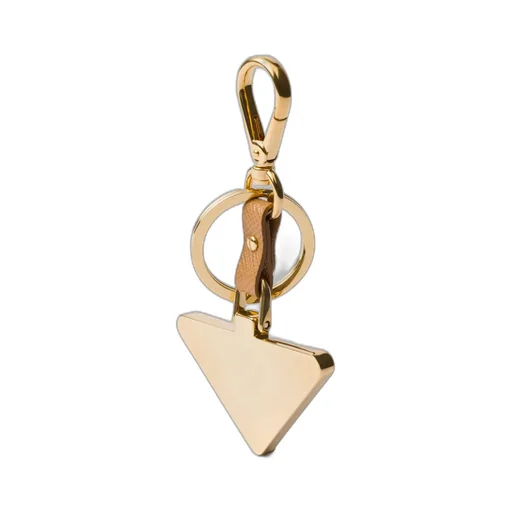 Saffiano Leather And Metal Keychain