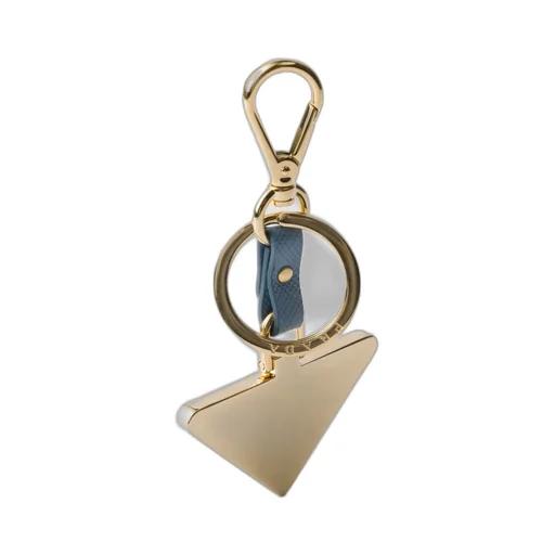 Saffiano Leather And Metal Keychain